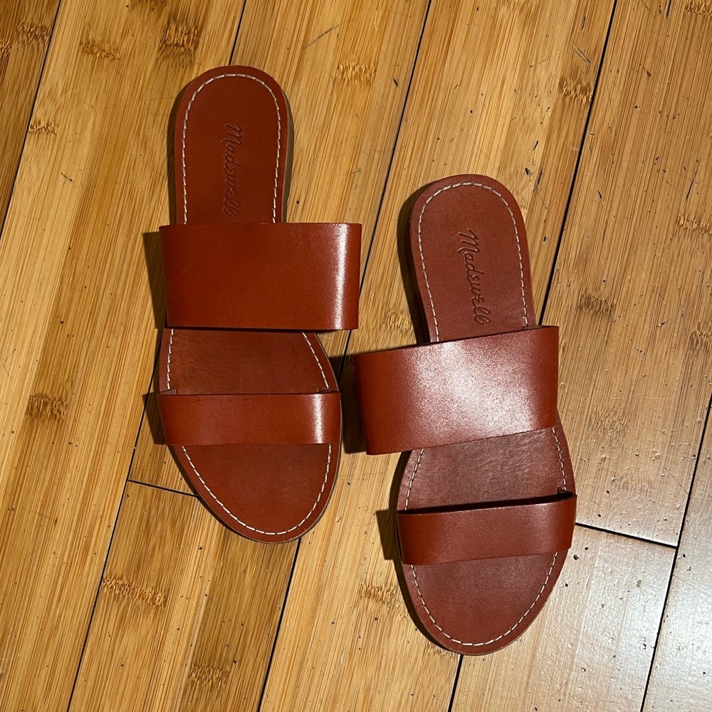 Madewell The Boardwalk Double-Strap Slide Sandals In Weathered Brick Size 8 - Picture 16 of 16